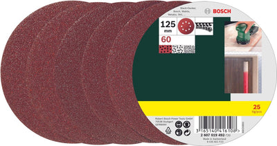 Jeu de 25 feuilles abrasives Bosch pour ponceuses excentriques 125 mm - grain 60