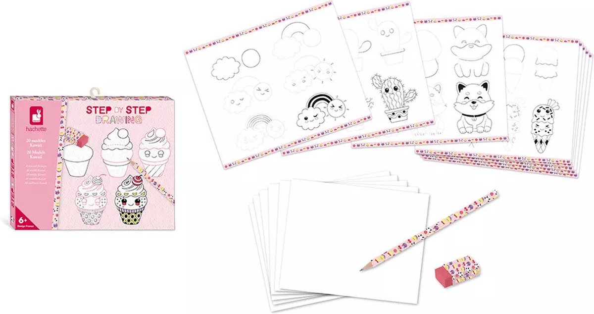 Janod - hachette - modèles de dessins créatifs kawaii