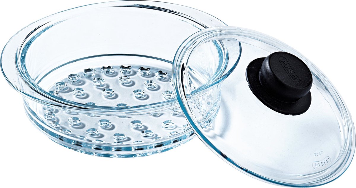 Panier vapeur en Pyrex avec couvercle - ø20 cm -