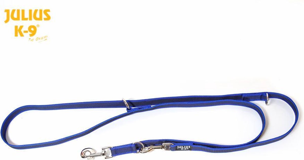 Julius k9 - laisse pour chien double antidérapante 2,2m (20mm) bleu
