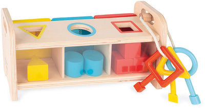 Janod - jeu éducatif - boîte de tri des formes avec clés