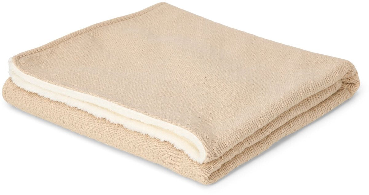 Couverture de berceau tricotée Little Dutch - polaire - beige - essentiels