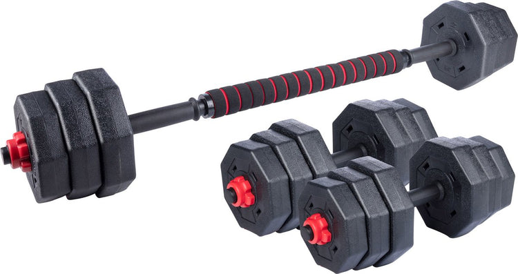Ensemble de poids Umbro avec haltères - ensemble d'haltères incl. barre d'haltères et d'haltères - ensemble d'haltères max. 20kg - disques de musculation 1,25kg, 1,5kg et 2kg - accessoires fitness musculation