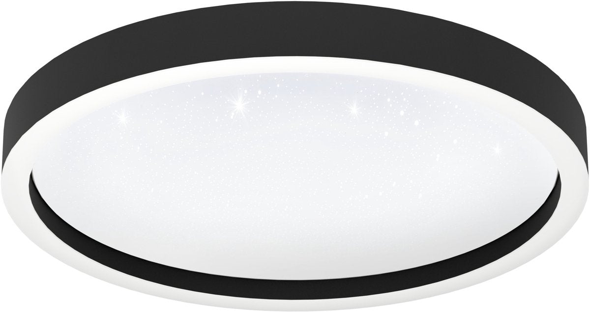 Plafonnier intelligent Eglo connect.z montemorelos-z - ø 42 cm - noir et blanc - lumière blanche rgb réglable - dimmable - zigbee
