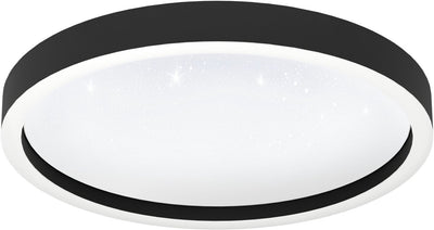 Plafonnier intelligent Eglo connect.z montemorelos-z - ø 42 cm - noir et blanc - lumière blanche rgb réglable - dimmable - zigbee