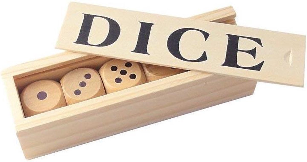 Jeu de dés en bois Philos d6 25mm (5 pièces).