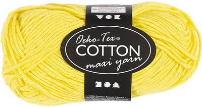 Fil de coton Creativ company, taille 8 8, l : 80-85 m, jaune, 50 g 1 pelote