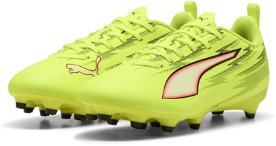 Puma ultra 6 play fg ag jr chaussures de sport unisexes - alerte jaune- noir-rouge brillant-lime squeeze