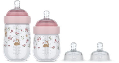 Mepal mio starter set biberons 3 pièces Little Dutch - anti-colique - la conception en spirale empêche le blocage - silicone de qualité médicale - jardin de fées