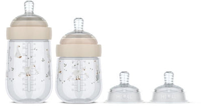 Mepal mio starter set biberons 3 pièces Little Dutch - Anti-colique - La conception en spirale empêche le blocage - Silicone de qualité médicale - Petite Oie