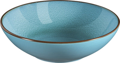 Médard de noblat - sentiment turquoise - assiette à salade et pâtes 18 cm - 6 pièces - grès