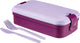 Curver lunch go lunch box - avec couverts - violet