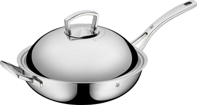 Wmf multiplier - poêle wok - ø 32 cm - acier inoxydable - avec couvercle - convient à l'induction