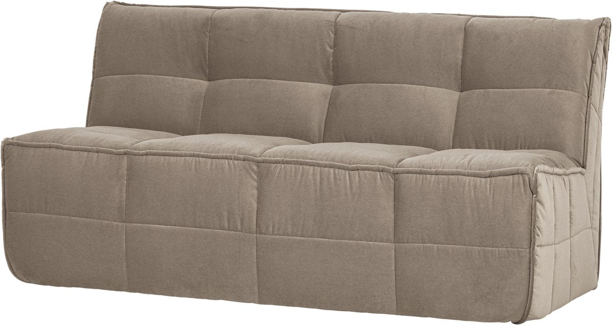 Banquette de salle à manger cluster Vtwonen avec dossier 164 cm - velours - taupe chaud
