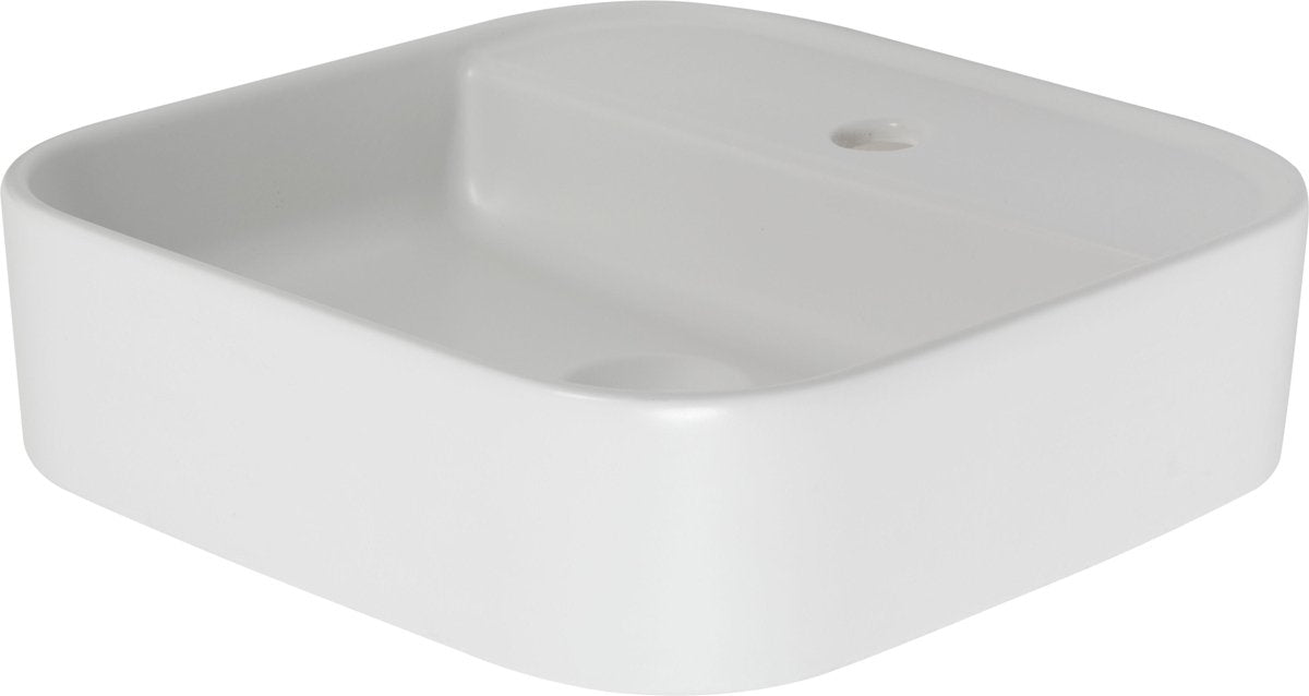 Lavabo à poser Plieger fresno - avec trou pour robinetterie - 42 cm x 42 cm - blanc mat