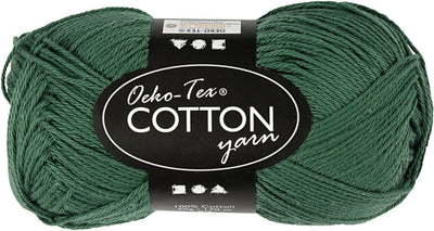 Fil de coton, vert foncé, 50gr, 170m