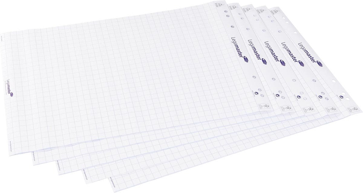 Grille de bloc de papier pour tableau de conférence Legamaster 5 paquet de 20 feuilles