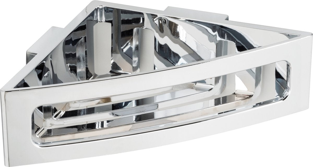 Wenko turbo-loc bralia support d'angle chrome 35x9cm - support de douche - panier de douche - montage sans perçage - autocollant