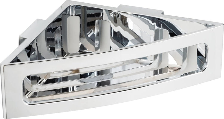Wenko turbo-loc bralia support d'angle chrome 35x9cm - support de douche - panier de douche - montage sans perçage - autocollant