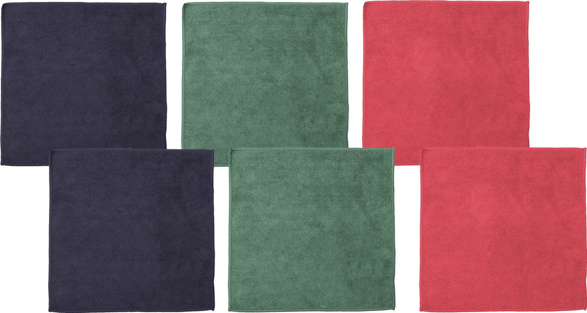 Ddddd chiffon en microfibre billie 30x30 cm combinaison bleu vert rouge 6 pièces | 4 pièces