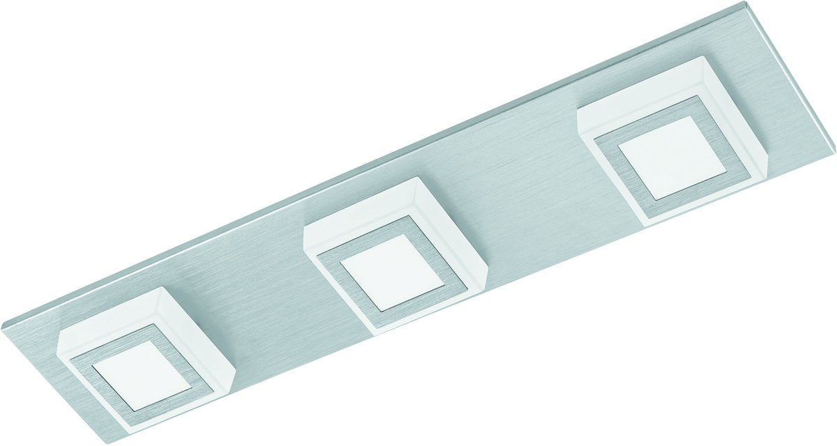 Eglo masiano - plafonnier - 3 lumières - LED - aluminium brossé - finition satinée