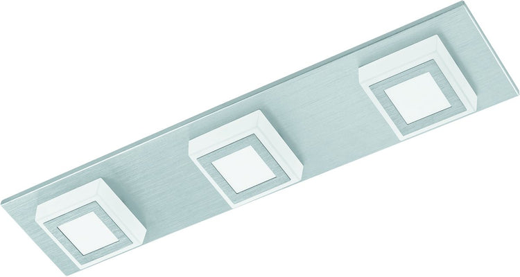 Eglo masiano - plafonnier - 3 lumières - LED - aluminium brossé - finition satinée