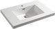 Differnz meuble lavabo reno rectangle 75x50x5cm polybéton blanc 1 trou de robinetterie trop-plein