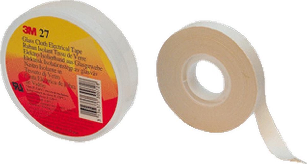 Ruban adhésif mmm 3m scotch 27, tissu fibre de verre, blanc, (lxl) 20mx12mm
