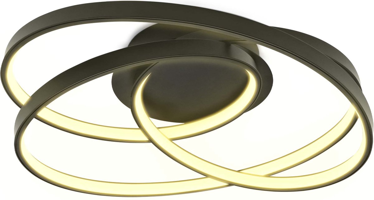 B.K. lumière - plafonnier LED - plafonnier annulaire - noir - l: 39cm - lumière blanc chaud 3 000 k - 35w