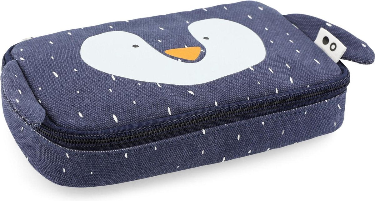 Trousse Trixie - mr. pingouin - trousse rectangulaire - fournitures scolaires pour garçons et filles - bleu