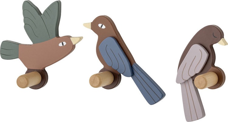 Bloomingville mini porte-manteau enfant bloomingville lot de 3 - oiseaux