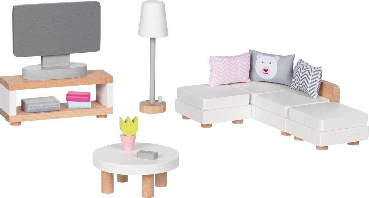 Goki Wooden Puppet Furniture Living Room, 15dlg.