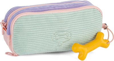 Stones and bones rowan 2.0 - trousse - trousse pour enfant - 3 compartiments - velours côtelé - aqua lavande