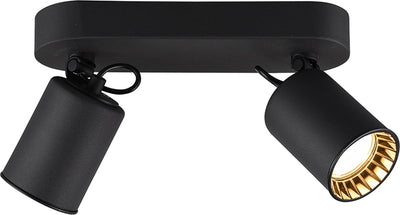 Trio pago - spot - noir mat - excl. 2x gu10 4,9 w - montage au plafond