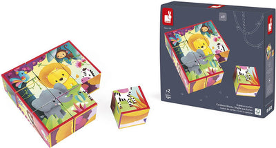 Janod - kubkid - animaux de la jungle - 9 blocs illustrés d'animaux de la jungle