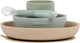 Nattou vaisselle enfant 4 pièces silicone - assiette + bol + tasse + cuillère - antidérapant - sans BPA - sable vert