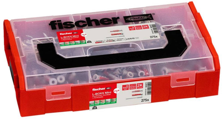 Fischer 561472 fixtainer duopower duoseal + s assortiment boîte bouchons 210 pièces