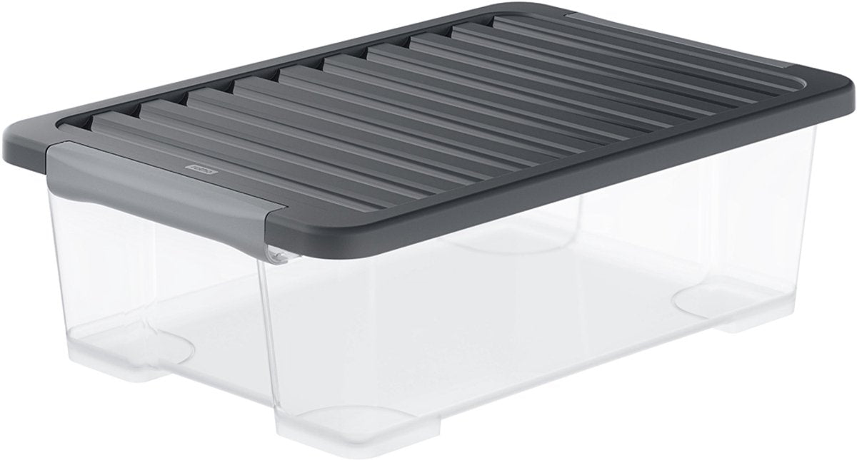 Boîtes de rangement Rotho Core Plus - verrouillables - lot de 4 - empilables - 30 litres