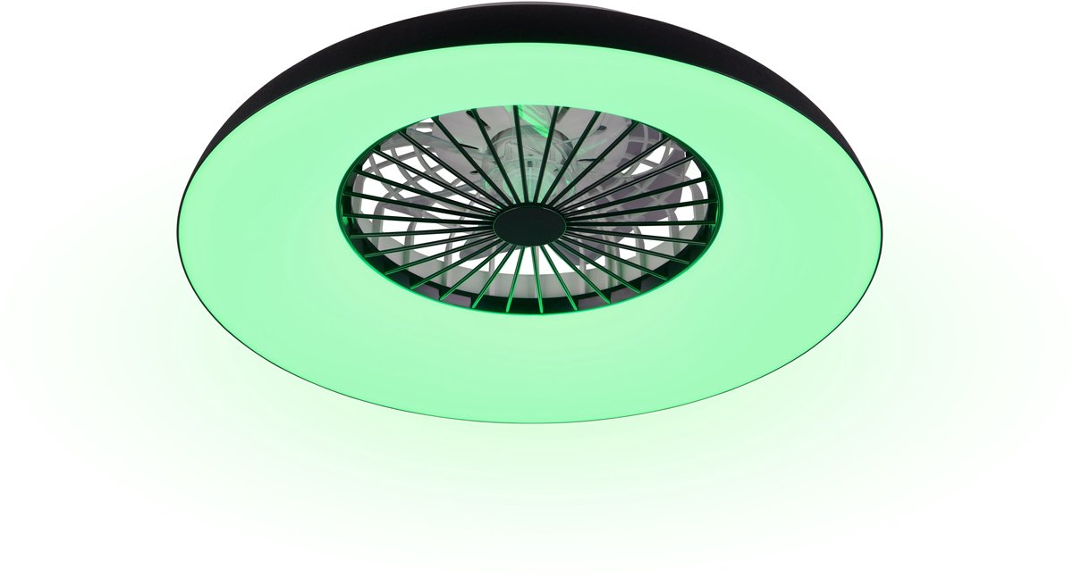 Rl live your light reality svaerholt - ventilator - zwart - incl. 1x smd 34 w - afstandsbediening - geintegreerde dimmer - traploos instelbare lichtkleur - rgbw-kleurenwisselaar - 5 snelheidsniveaus - geheugenfunctie - zomer- en wintermodus - dynamisch li