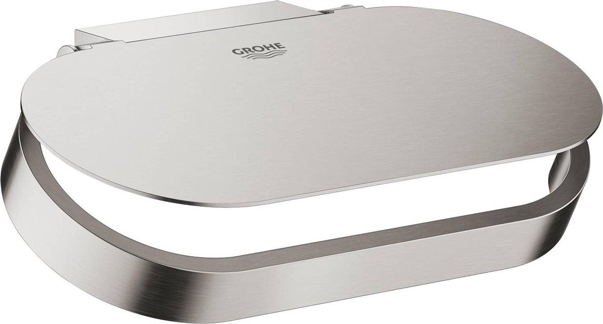 Porte-rouleau de papier toilette Grohe Selection avec couvercle - supersteel (aspect inox) - 41069dc0