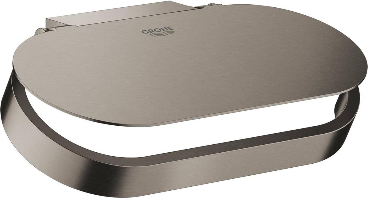 Grohe Selection Porte-rouleau papier toilette avec couvercle - graphite dur brossé (gris foncé mat) - 41069al0