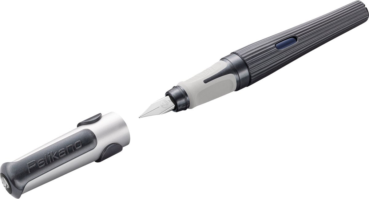 Stylo plume Pelikan o structure - droitier - gris