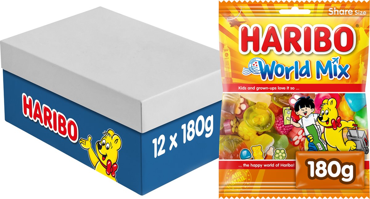 Haribo World Mix - mélange de bonbons - 12 x 180g