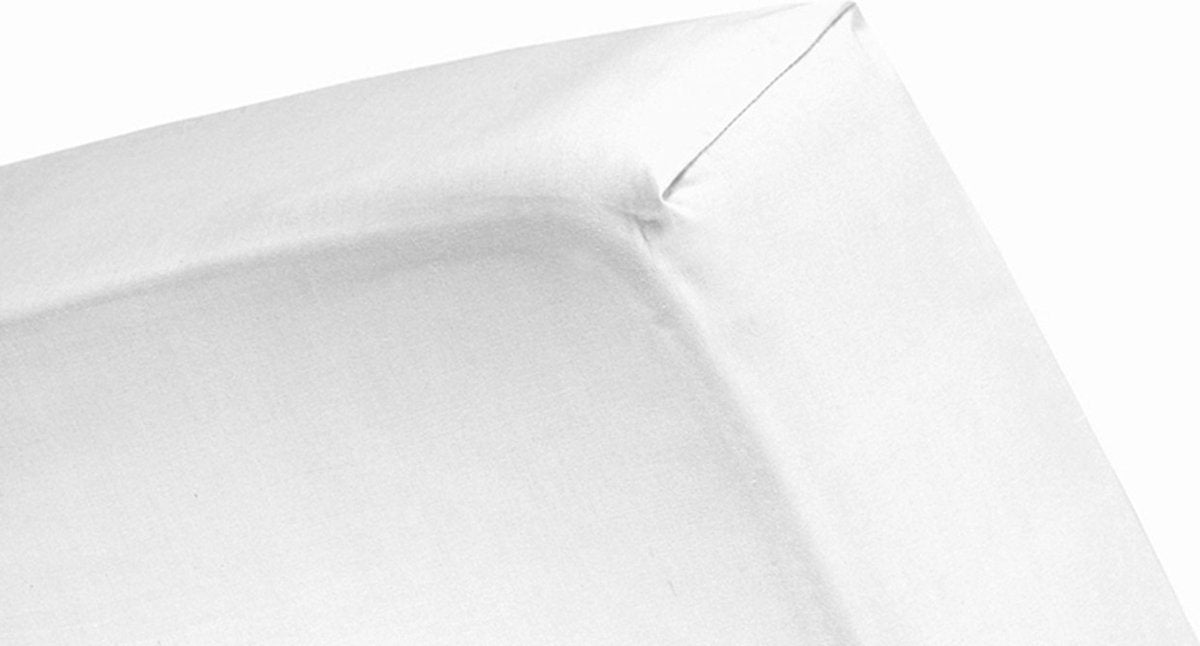 Drap-housse Cendrillon - jersey - convient également pour sommier tapissier - 90x200 cm - jusqu'à 25 cm - blanc
