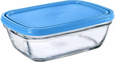 3670 boîte à lunch rectangulaire avec couvercle duralex freshbox bleu 1,1 l