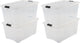 Boîte de rangement Iris top box - 45l - plastique - noir transparent - lot de 4