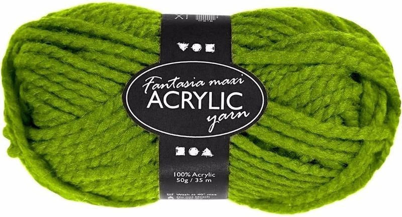 Fil acrylique fantaisie Creativ company, l: 35 m, maxi, vert, 50 g 1 pelote