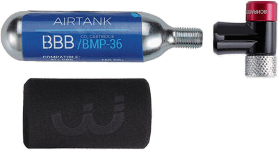 Bbb cycling pompe à co2 - airspeed - pompe à vélo vélo de course avec cartouche de co2 16 grammes - simple et sûre - mini pompe - bmp-32