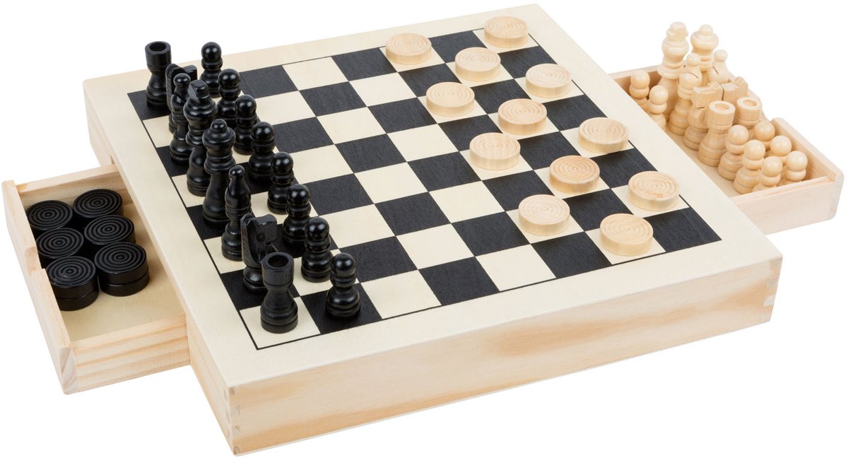 Boîte de jeu de petit pied 3In1 Dams d'échecs Molenspel