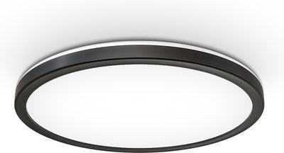 Briloner b.k.licht - plafonnier - panneau LED noir - plafonnier rond - ø29,3cm - 4 000k - 2 400lm - 18w